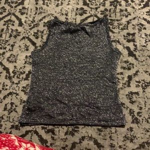 Sparkly black crop top, looks amazing for a night out with black pants